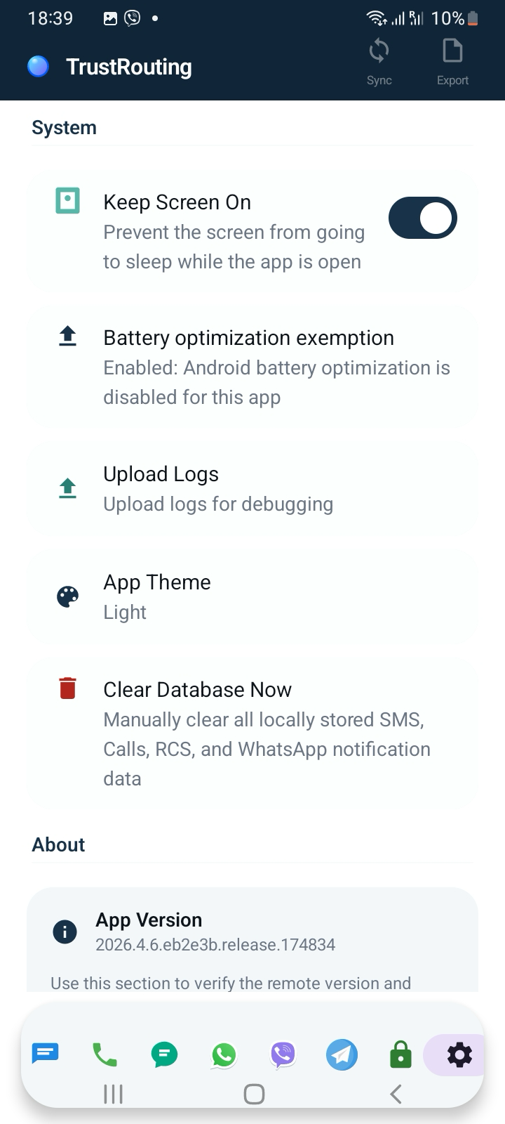 Additional settings