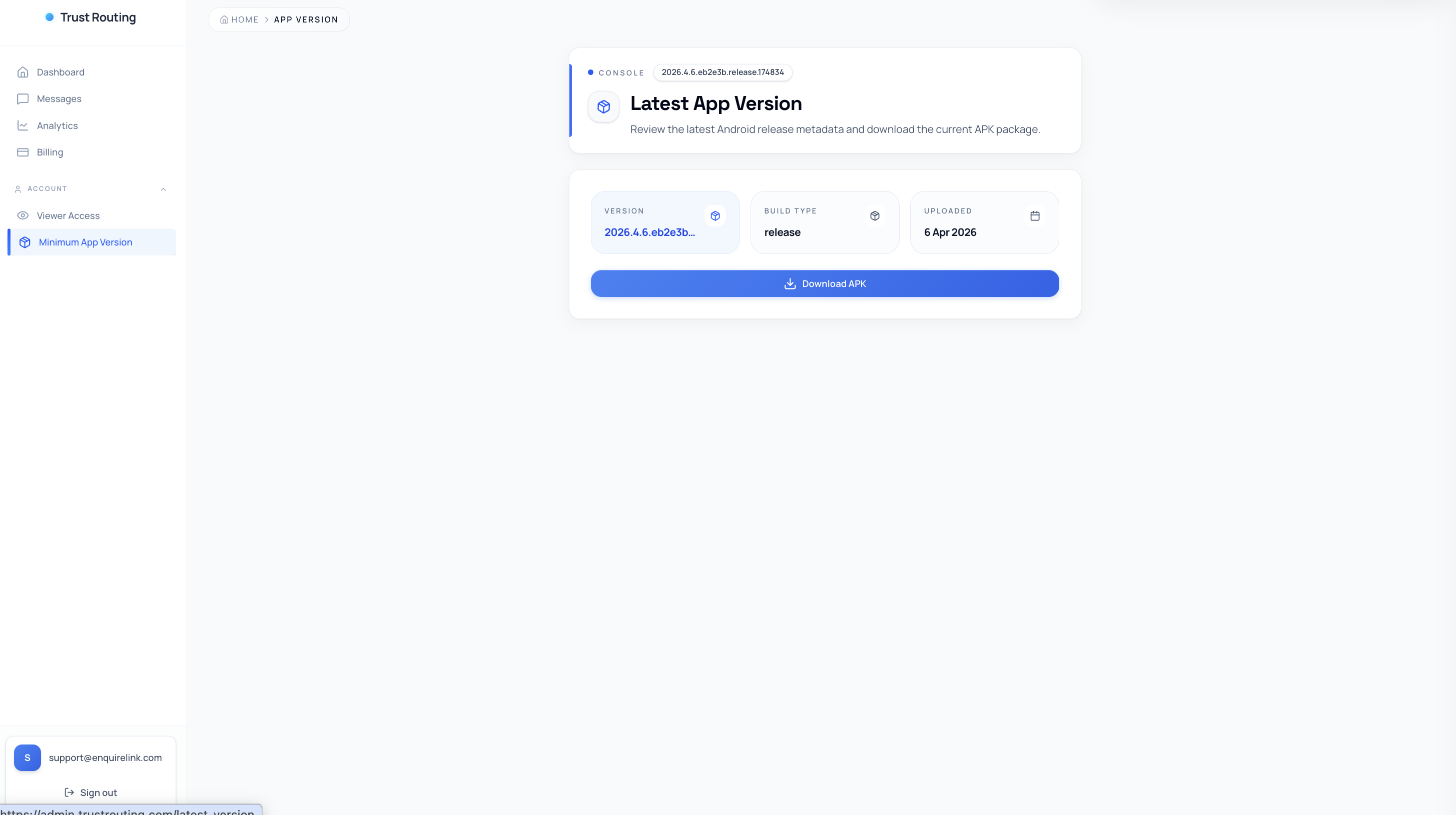 Minimum App Version